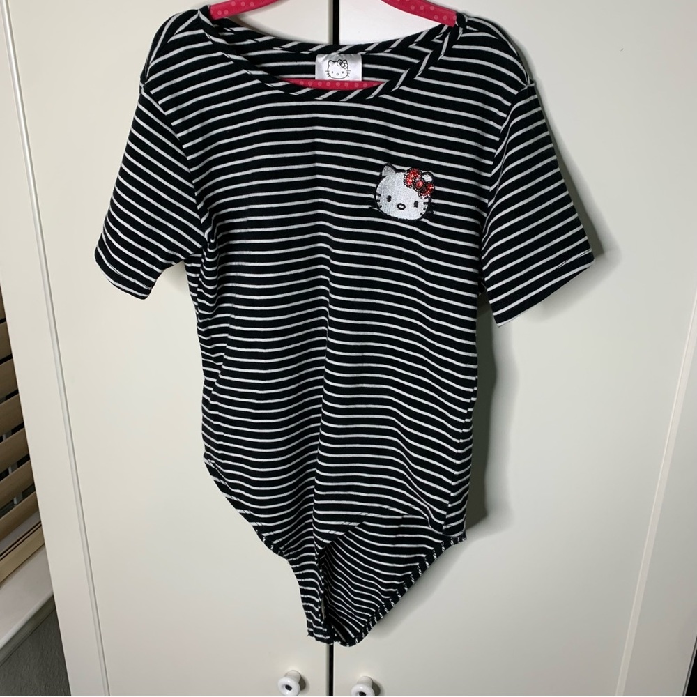 Hello Kitty by Sanrio Striped Sequins Bodysuit